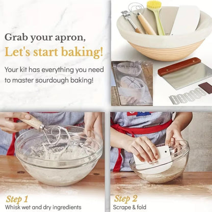 Bread Proofing Basket, Sourdough Baking Supplies, Round 9-inch Sourdough Starter Kit, Anti-counterfeiting Baking Basket - view 4