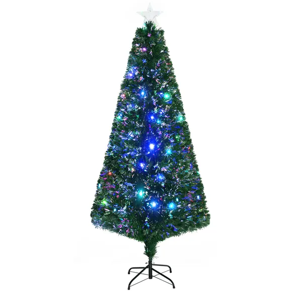 6' Tall Douglas Fir Pre-Lit Artificial Christmas Tree With Realistic Branches, 24 Multi-Color LED Lights - view 4