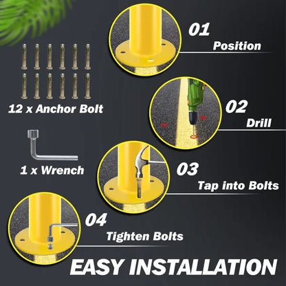 Safety Bollard Post, 36 Inch Height Steel Bollards, 3.5 Inch Diameter Parking Bollard - view 4