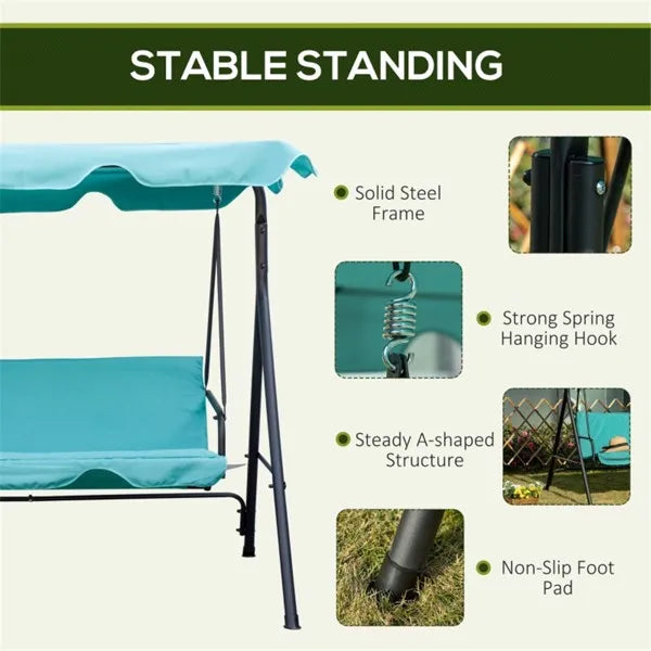 3-Seat Patio Swing Chair - view 6