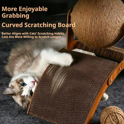 Wobble Ball Cat Scratcher, Cat Scratching Ball On Stand, Interactive Cat Scratcher With Rotating Sisal Ball - view 4