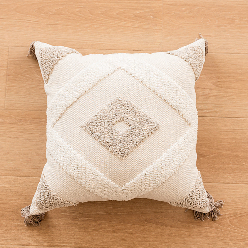 Simple Sofa With Tassel Cushion And Throw Pillow Covers - view 8