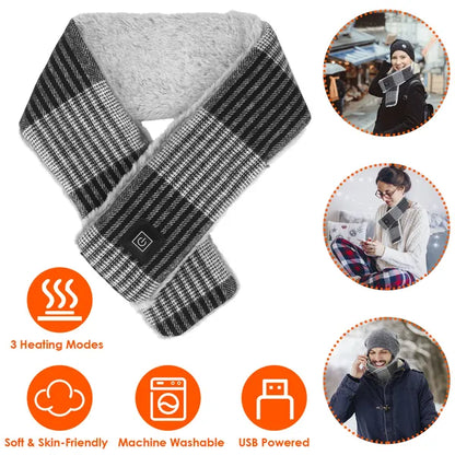 Electric Heated Scarf USB Heating Neck Wrap Unisex Winter Heated Neck Shawl For Festival Gift - view 2