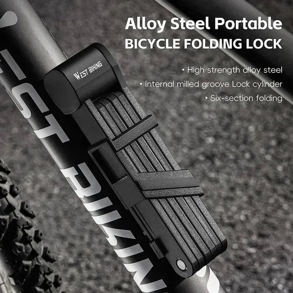 Bicycle Folding Lock 2 Keys 87cm High Security Alloy Steel Lock For MTB Road Bike E-Bike Anti-Theft Foldable Lock - view 5