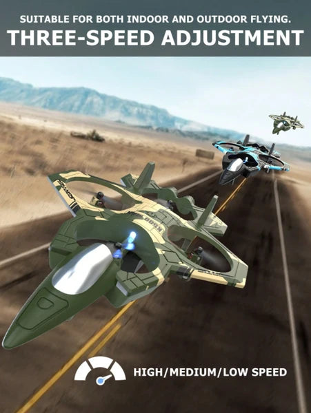 A Set Of Four-rotor Drone Fighter Jets, Equipped With A Remote Control, Featuring One-key Takeoff/landing - view 2