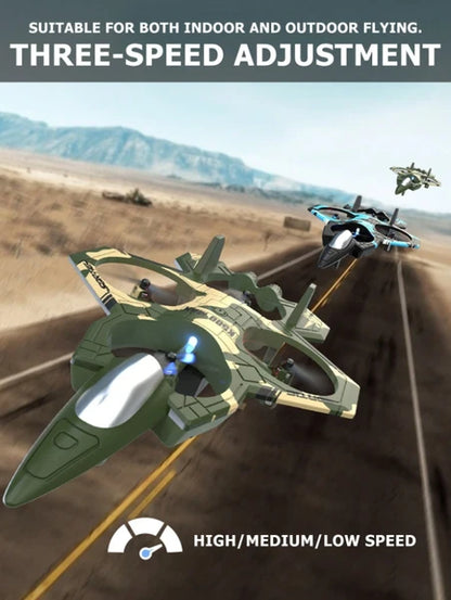 A Set Of Four-rotor Drone Fighter Jets, Equipped With A Remote Control, Featuring One-key Takeoff/landing - view 2