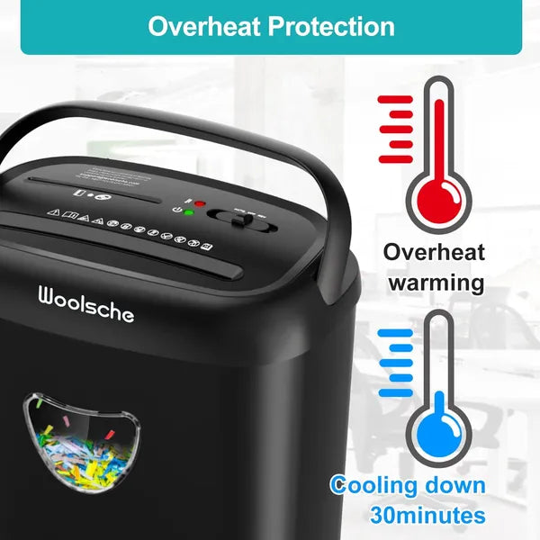 Cross Cut Paper Shredder,High-Performance,14-Sheet Capacity,6.6 Gallon Basket - view 2
