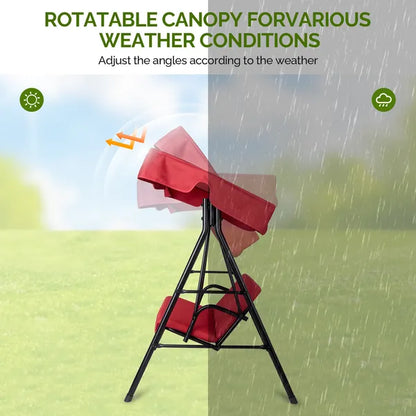68x43x60 Inch Red KD Style With Cushion Canopy Iron Oxford Cloth 250kg Iron Swing Set - view 3