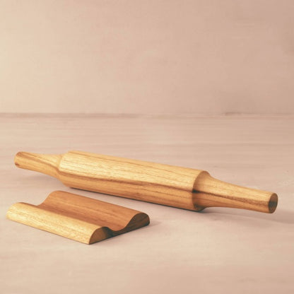 Teak Wood Belan With Stand Set - view 3