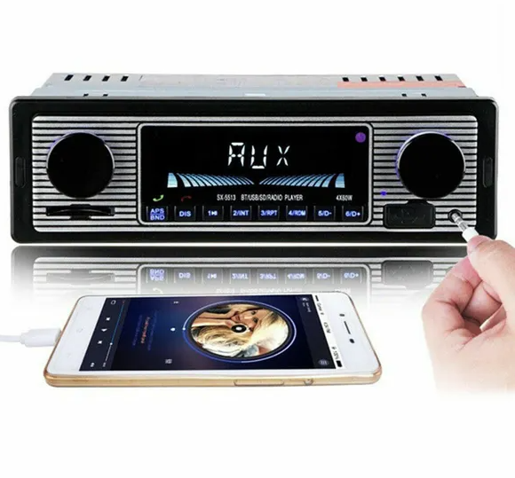 Bluetooth Vintage Car FM Radio MP3 Player USB Classic Stereo Audio Receiver AUX - view 3