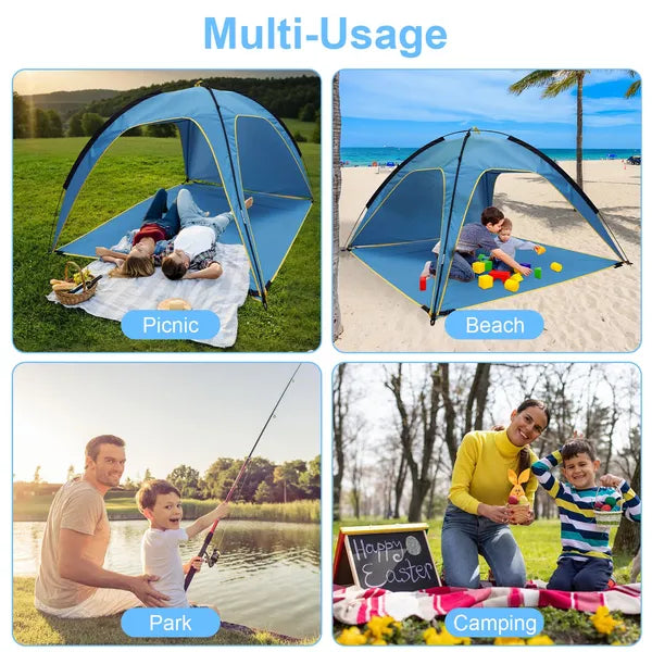 Beach Tent Sun Shelter UPF50 Add UV Protection, 6.9x6.9ft Beach Canopy Tent For 4-6 Adults - view 2