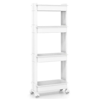 4-Tier DIY Rolling Storage Cart, 15.5 X 9 X 40.5 With Detachable Ventilated Trays For Kitchen & Bathroom - view 6