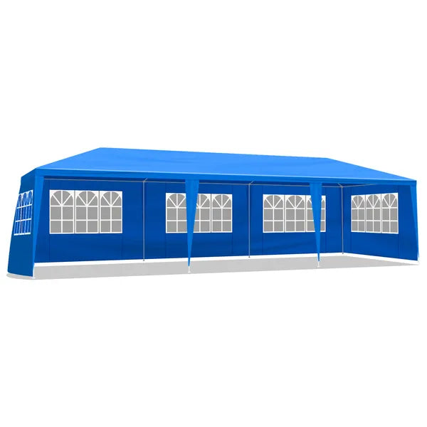10' x30' Outdoor Party Tent With 8 Removable Sidewalls, Waterproof Canopy Patio Wedding Gazebo, Blue - view 2
