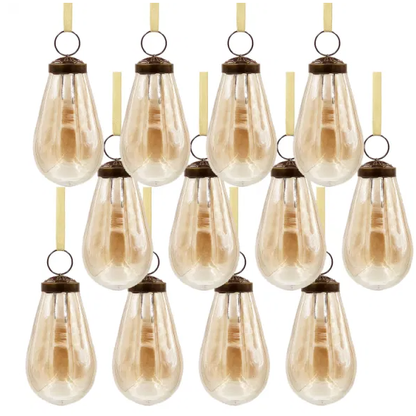 2 X 2 X 3.7 Luster Tear Drop Ornament, Glass Decorative Hanging Christmas Tree Ornaments For Holiday Party Decorations - view 10