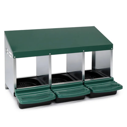 3 Compartment Roll Out Chicken Nesting Box With Plastic Basket, Egg Nest Box Chicken Laying Box Hens Chicken Coop Box - view 3
