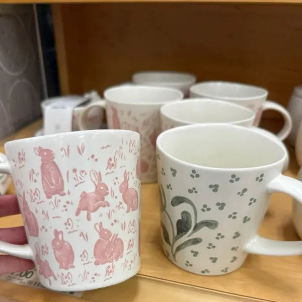 13.53 Fl Oz Stoneware Easter Aralia Mug Hand Painted Pink - view 4