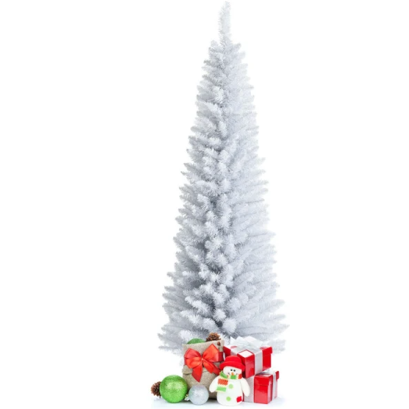 6 Feet Unlit Artificial Slim Pencil Christmas Tree With Metal Stand - view 6