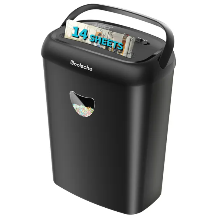 Cross Cut Paper Shredder,High-Performance,14-Sheet Capacity,6.6 Gallon Basket - view 3
