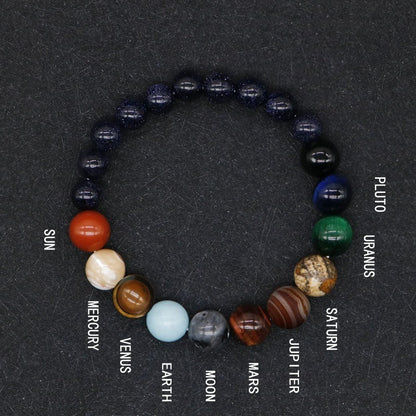 New Fashion Eight Planets Beaded Bracelet Men's Natural Stone Cosmic Yoga Chakra Solar Bracelet - view 2