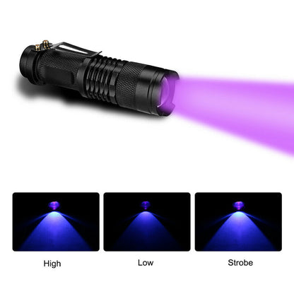 UV Ultra Violet Flashlight Handheld Blacklight Small Flashlight 395nm Mini Light Inspection Lamp Pen Torch Detector - view 10