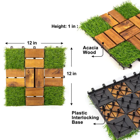 30PC 12inch*12inch High-quality Acacia Wood Modular Flooring, Model 057 - view 2