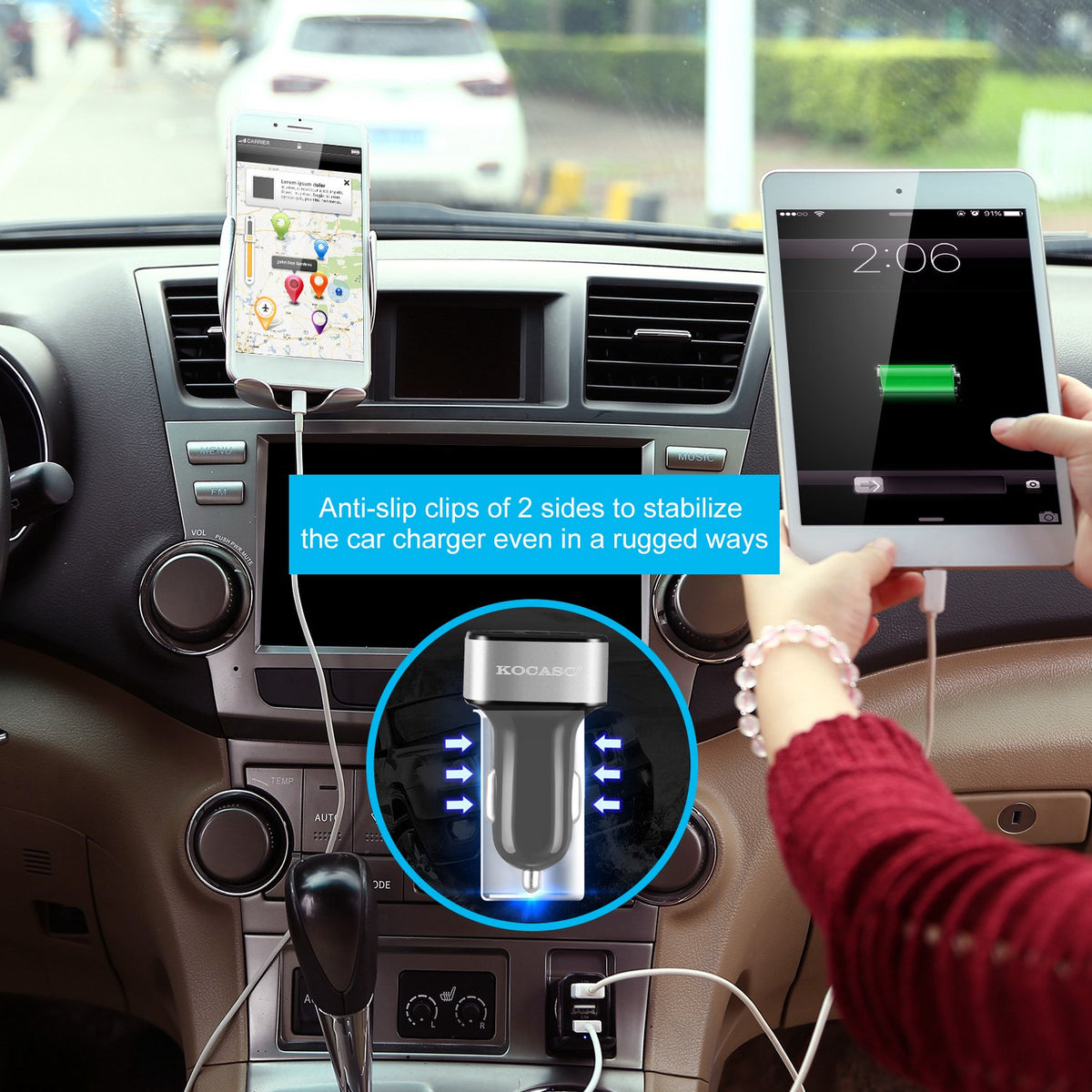 1Pc 3Port USB Car Charger 30W 5.5A For IOS Phone 16 15 14 And More - view 4
