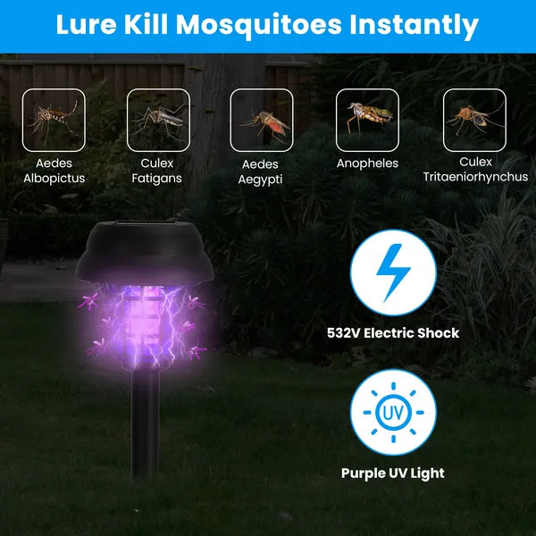 4 Pack Solar Powered Mosquito Zapper Outdoor Insect Killer Torch Waterproof Bug Zapper With UV Light White Light - view 4