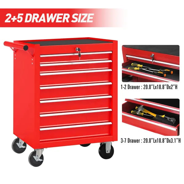 Rolling Tool Chest With 7-Drawer Tool Box With Wheels Multifunctional Tool Cart Mechanic Tool Storage Cabinet - view 7