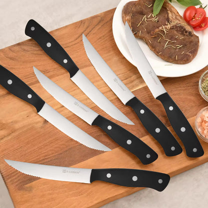 8-Piece 4.5-Inch Steak Knife Set, Carbon Steel Double Bevel, With Eco-Friendly POM Handles And Gift Box - view 6
