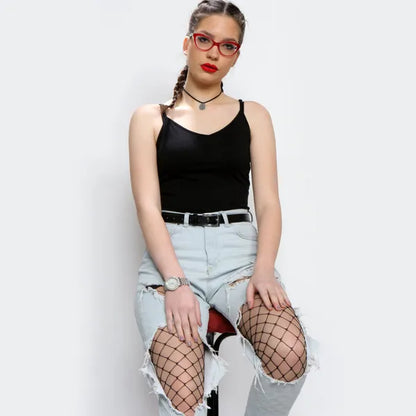 Women Fishnet Tights Sexy High Waist Fishnet Pantyhose Stretchy Mesh Hollow Out Tights Stockings - view 3