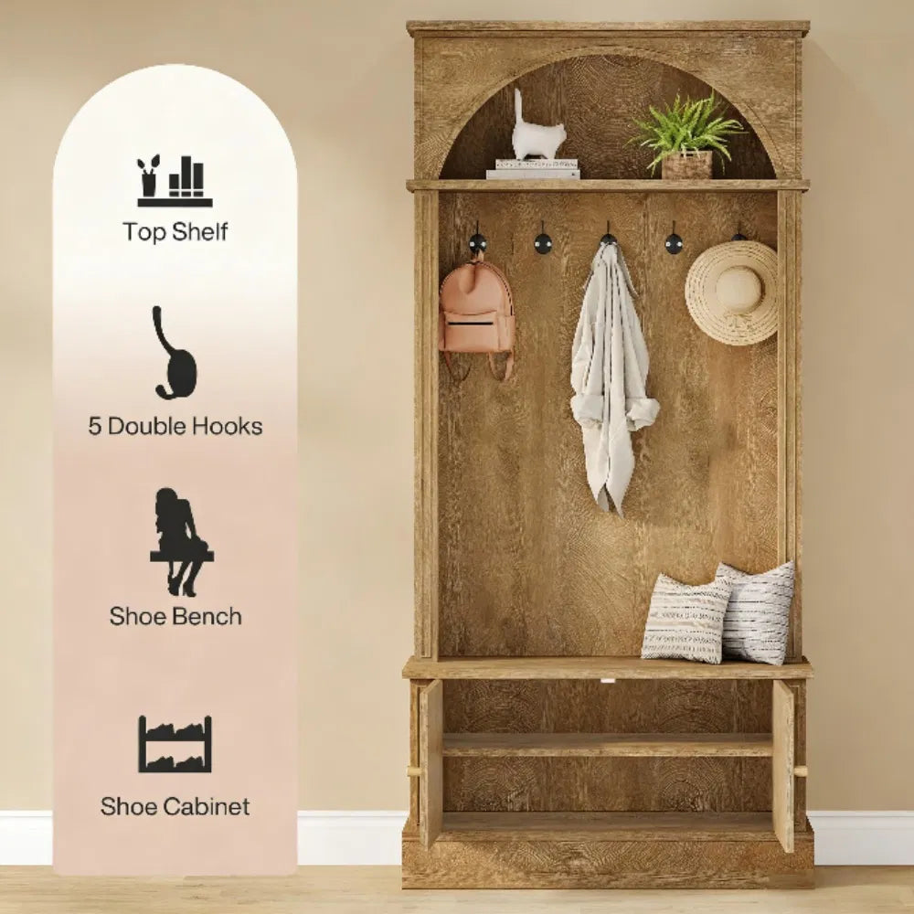 Entryway Coat Rack Shoe Storage - view 5
