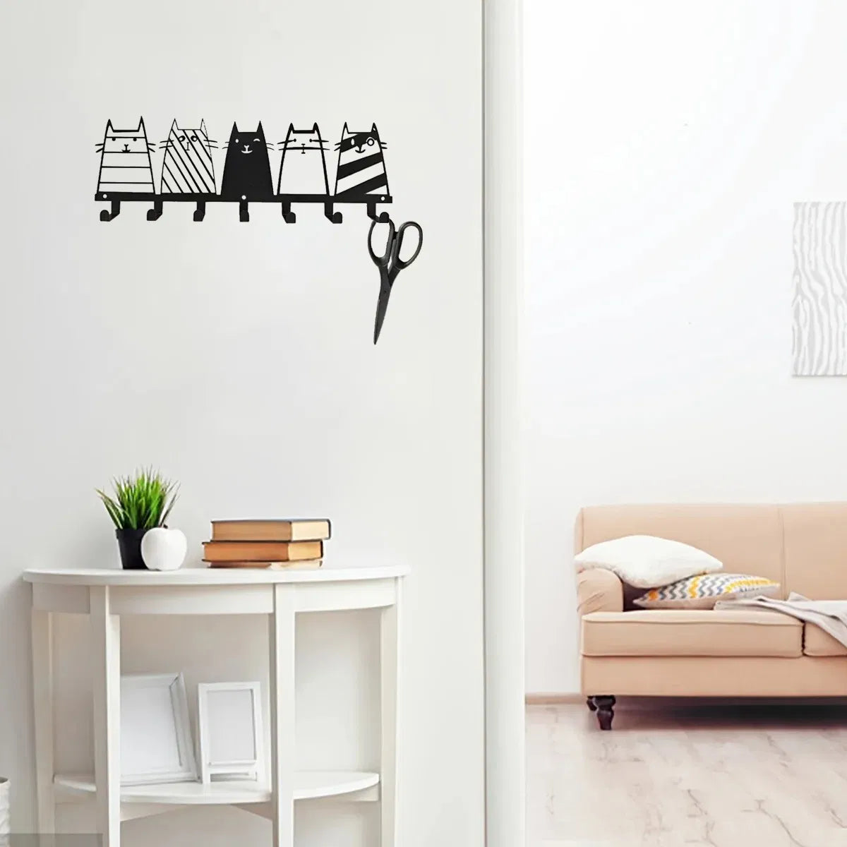 Top - Notch Cute Cat Decorative Hook. The 7 - Hooks Key Hook Rack That Transforms into a High - Quality Modern Wall - view 8
