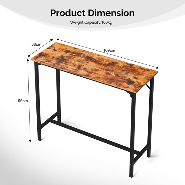 43-Inch Bar Table (Brown) - 209 Lbs Capacity Pub Height Table With Durable MDF Top & Metal Frame - view 5