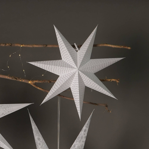 Handmade Paper Star 46 Cm Dia - White-Festive Decor