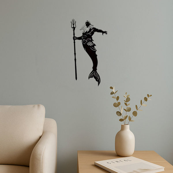 Exquisite Merman Mermaid King Queen Metal Wall Art Set Mythical Ocean Decor Handcrafted Unique Gift - view 6