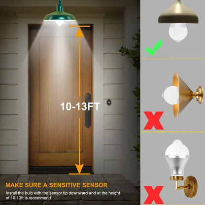 E27 Motion Sensor Light Bulb 9W/5W 1000LM 6500K Dusk To Dawn Automatic On/Off LED Light Bulb Indoor Outdoor Use - view 2