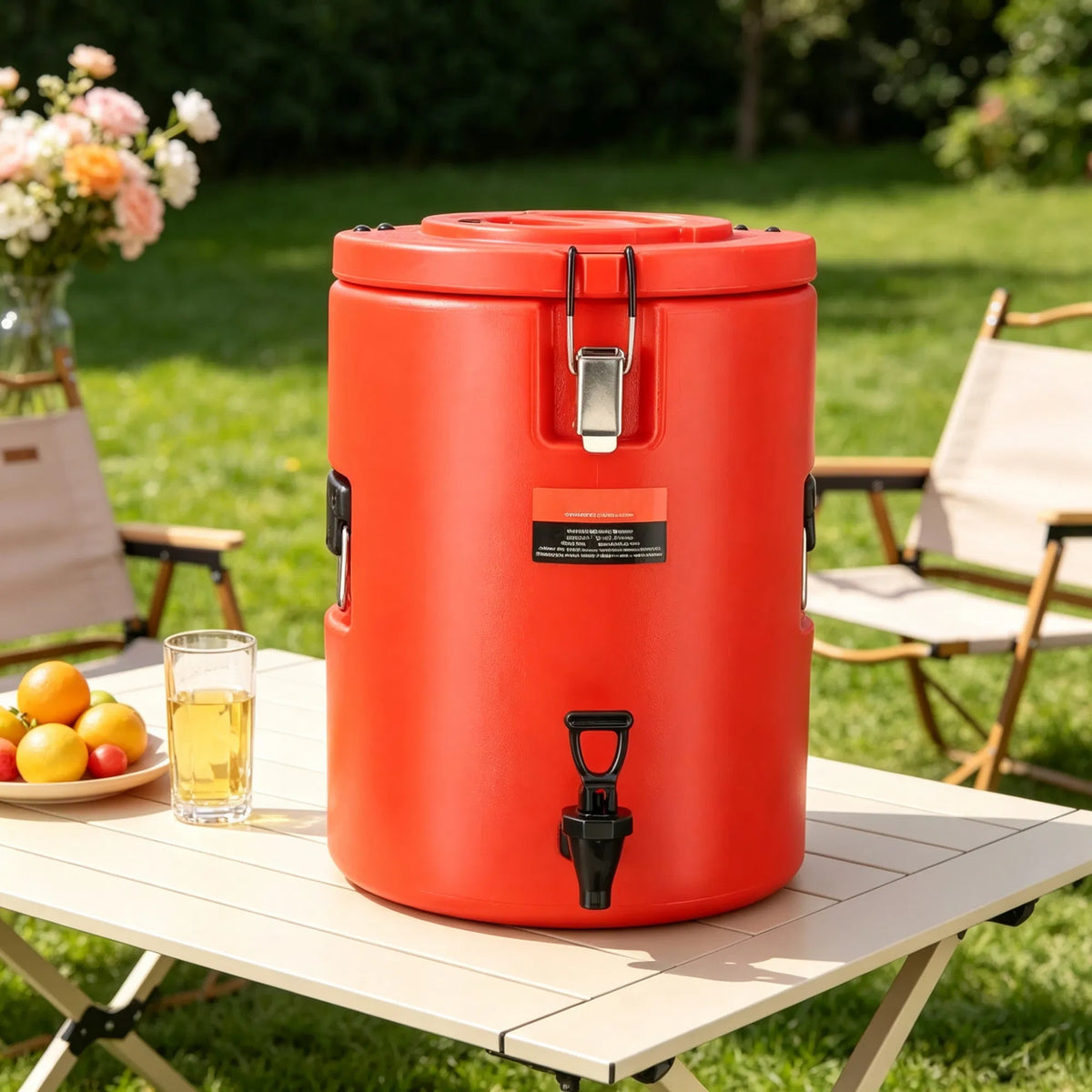 4.5 Gallon Stainless Steel Insulated Beverage Dispenser, Thermal Hot & Cold Drink Server with Spigot Handle, Food-grade - view 5