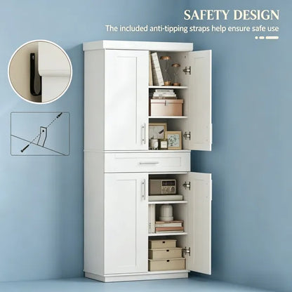 Storage Cabinet With Adjustable Shelves 30 Inches X 15.75 Inches X 72 Inches For Kitchen - view 4