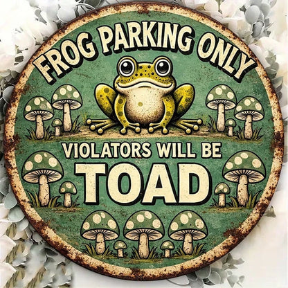 Pc Funny Frog Parking Sign, "Frog Parking Only" & " "Frog, Only" & "Frog Turns To Toad When Parking - view 5