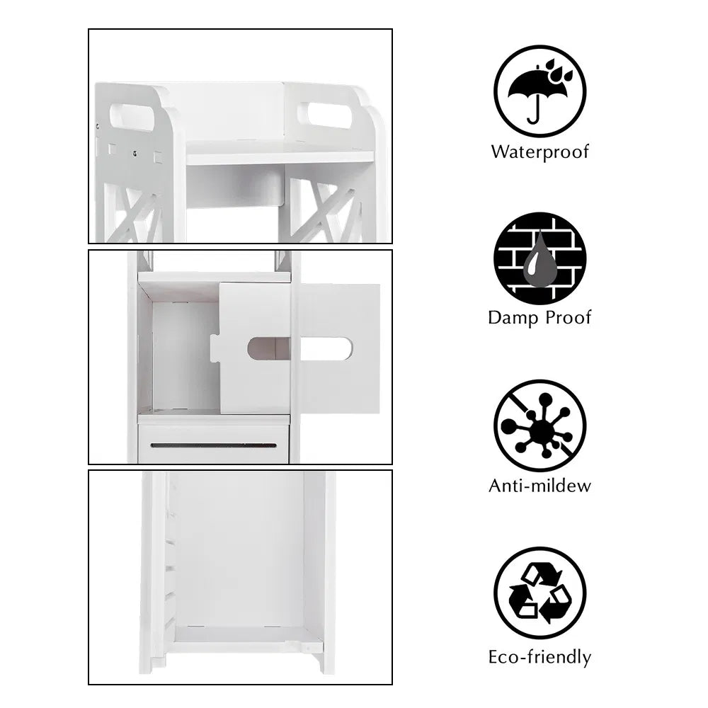 Bathroom Storage Shelf Drawer Multi Compartment Organizer Water Proof Anti Decay Anti Rot Environmental Friendly White - view 10