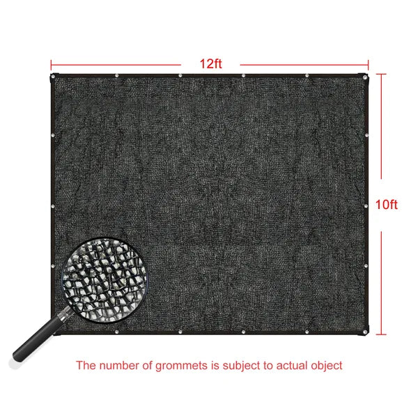10ft 12ft Black Sunshade Net With Snap On Design For Sun Protection, Windproof, And Patio Balcony Shading - view 2