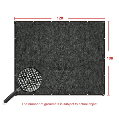 10ft 12ft Black Sunshade Net With Snap On Design For Sun Protection, Windproof, And Patio Balcony Shading - view 2