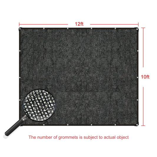 10ft 12ft Black Sunshade Net With Snap On Design For Sun Protection, Windproof, And Patio Balcony Shading - view 2