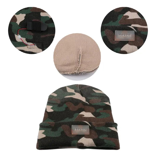 Unisex 5 LED Knitted Beanie Winter Warm Hat Camping Jogging Running Cap Headlamp - view 5