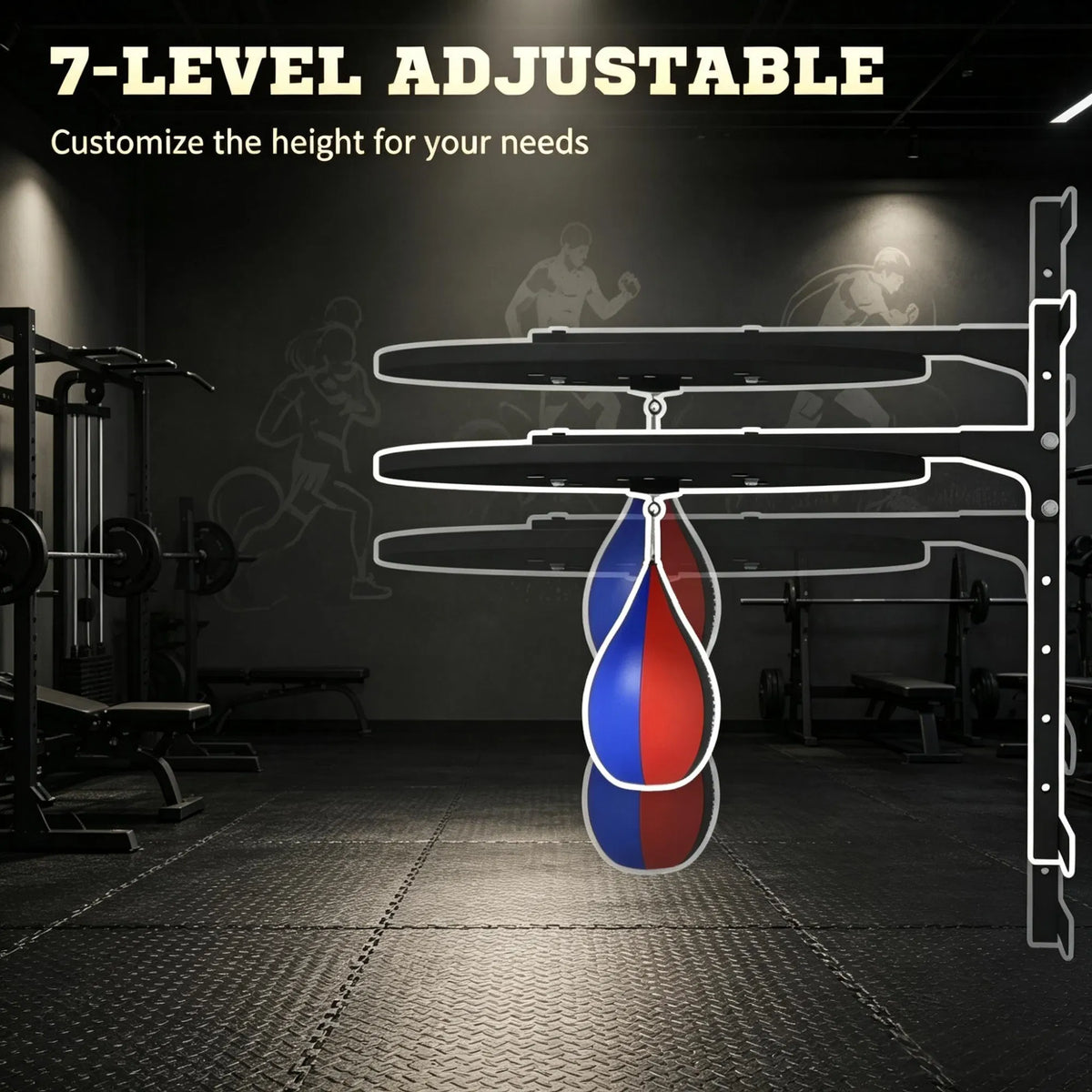 Adjustable Wall Mounted Speed Bag Platform Punching Bag Training Kit for Boxing Fitness Gym Equipment - view 6