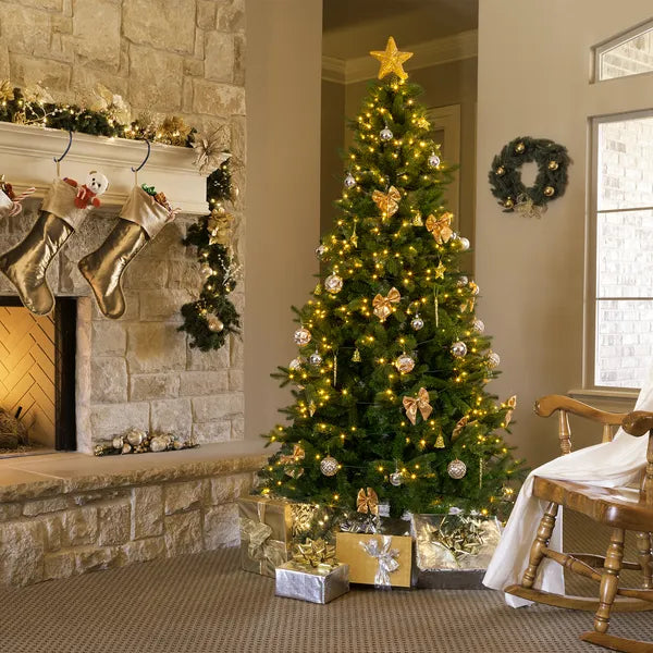 7.5 FT Artificial Christmas Tree With DIY 400 Warm White LED Lights - view 2