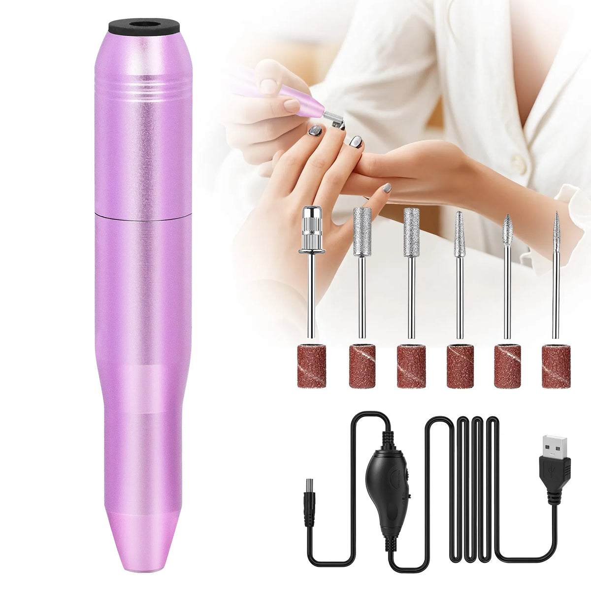 Portable Electric Nail Drill, Professional Nail File Kit For Acrylic, Gel Nails