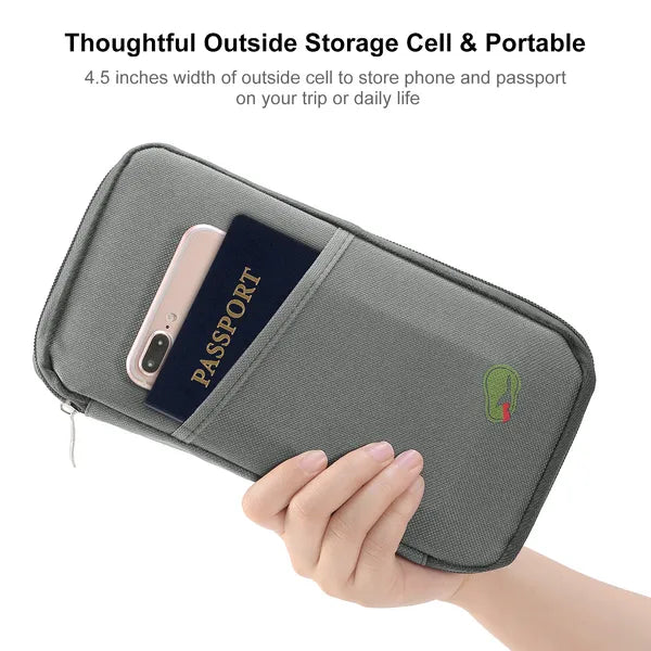 Travel Passport Wallet 12Cells Ticket ID Credit Card Holder Water Repellent Documents Phone Organizer - view 2
