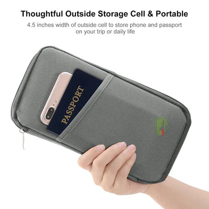 Travel Passport Wallet 12Cells Ticket ID Credit Card Holder Water Repellent Documents Phone Organizer - view 2