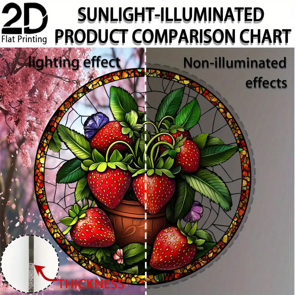Acrylic Strawberry Hanging Decor Colorful Window Wall Art Garden Ornament Unique Gift for Nature Lovers - view 6